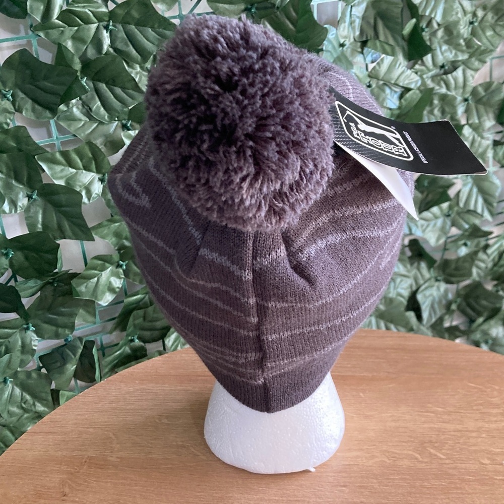 NWT PGA Tour Laser‎ Pattern Beanie with Pom Pom Color: Asphalt ONE SIZE - Picture 4 of 8